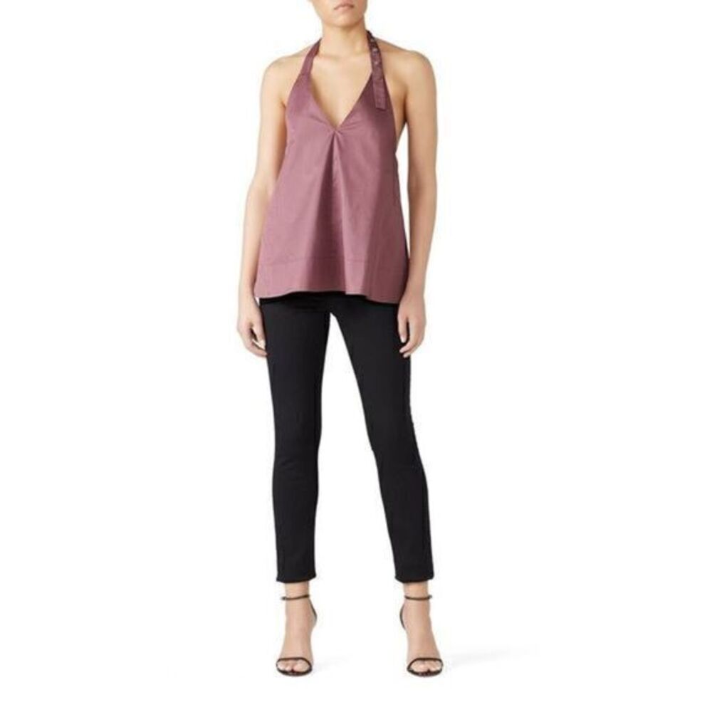 TIBI EUC Dusty Plum Purple Poplin Halter Top US 8